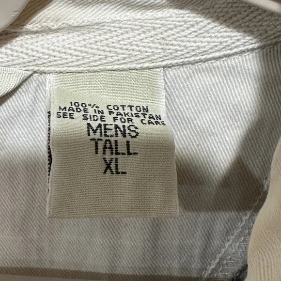 Vintage Eddie Bauer Polo Shirt Men XLT Blue Gray Long Sleeve Rugby Retro FLAW - Picture 5 of 10